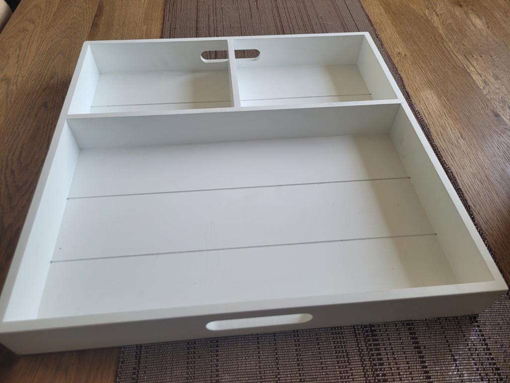 Maison Riviera Wit houten dienblad 40 x 40, Ophalen, Zo goed als nieuw, Rechthoekig, Hout