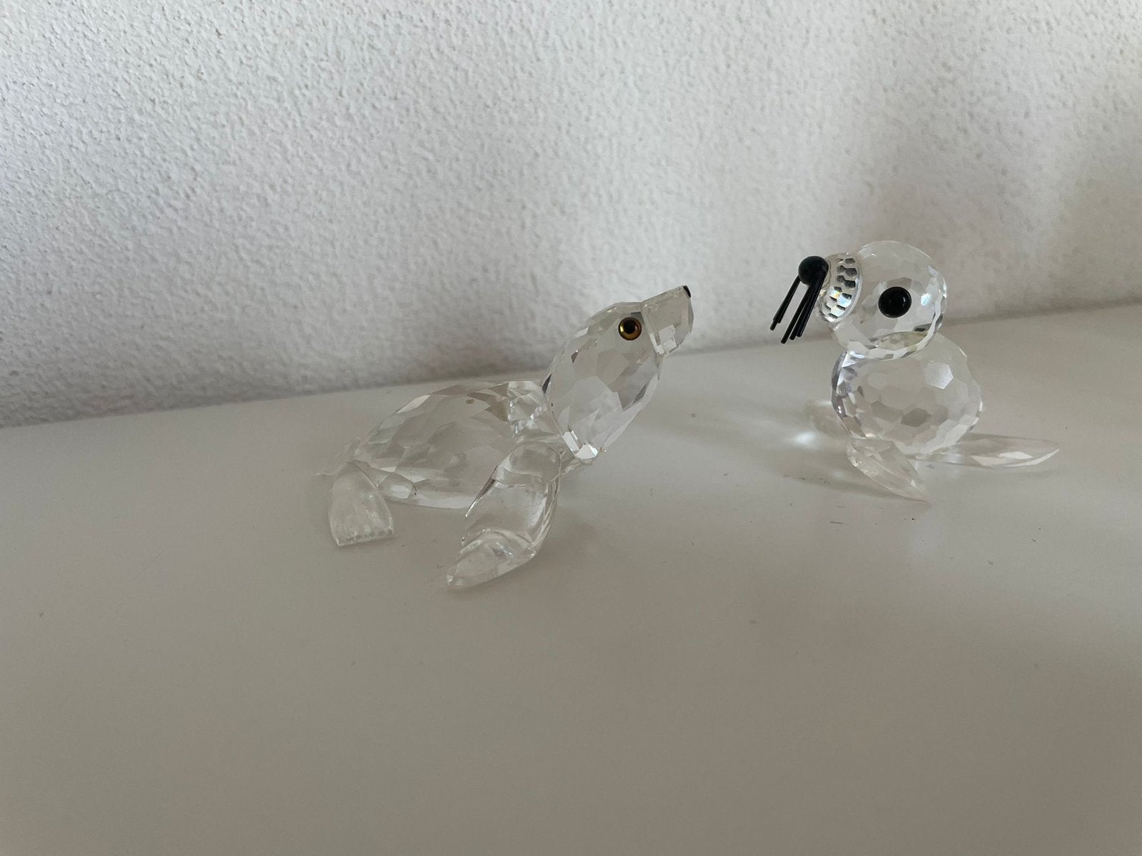 Swarovski zeehonden set - Kristallen beeldjes, Verzamelen, Swarovski, Ophalen of Verzenden, Zo goed als nieuw, Figuurtje