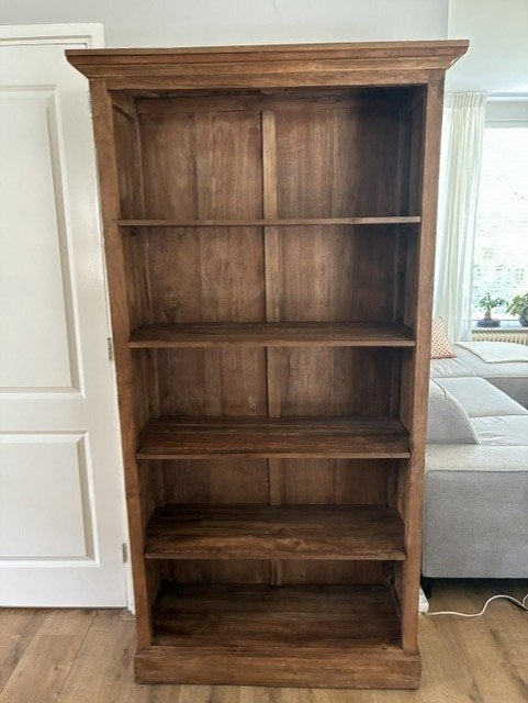 Boekenkast Teak afm 190cm hoog,99 cm breed en 32 cm diep, Ophalen, Teakhout, 50 tot 100 cm, Zo goed als nieuw