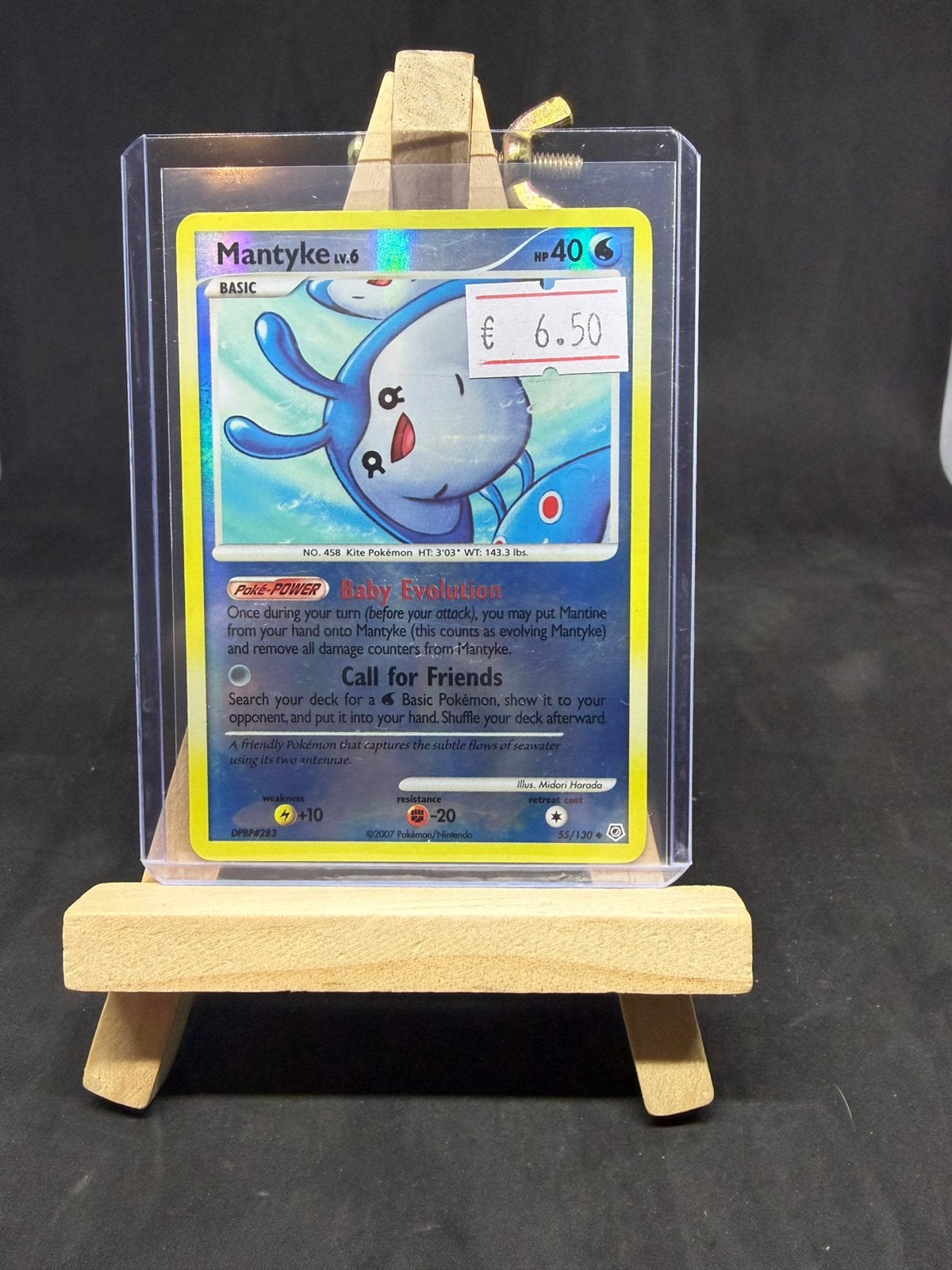 Mantyke lv.6 55/130 reverse holo nm/gd+, Ophalen of Verzenden, Zo goed als nieuw