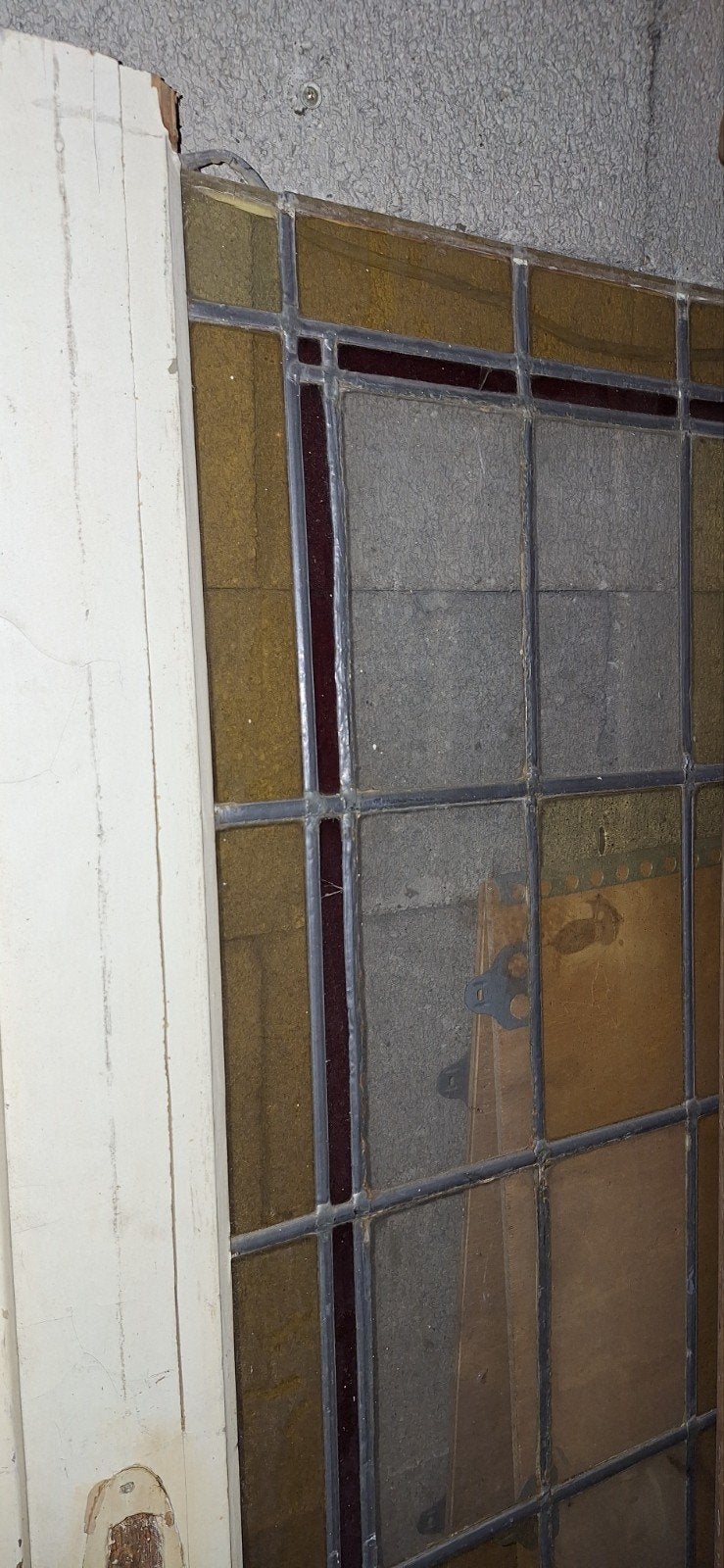 1 deel kamer en suitdeur met glas in Lood ., Ophalen, Gebruikt, Glas in lood, 80 tot 120 cm