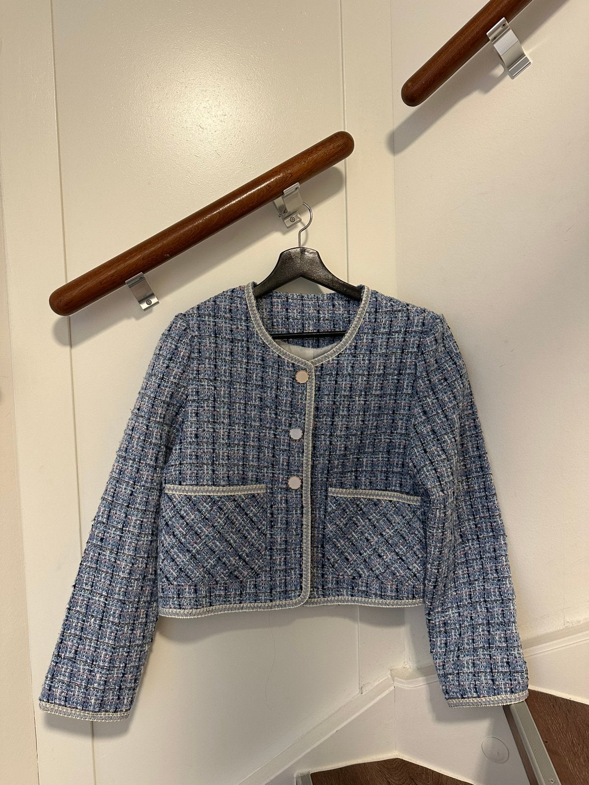 Korte Jas - dikke materiaal, Ophalen, Blauw, Zo goed als nieuw, Jasje