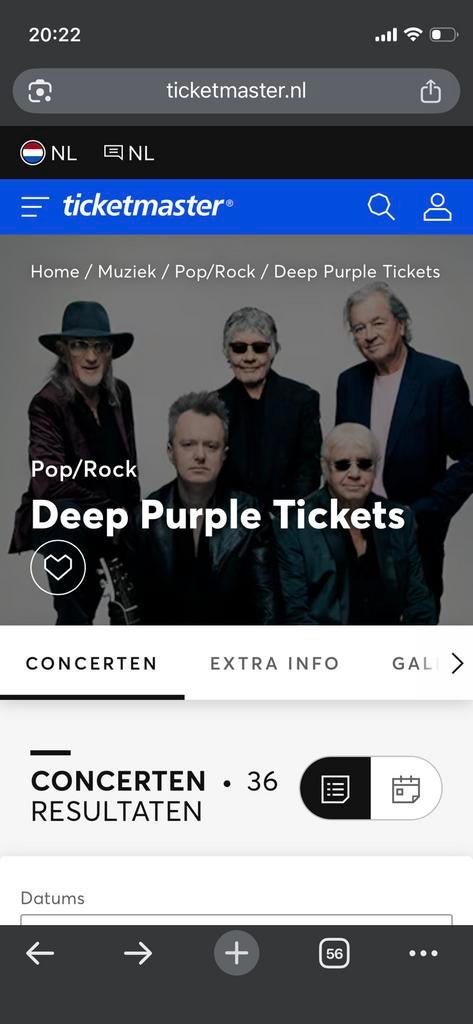 2 tickets Deep Purple, Twee personen, November
