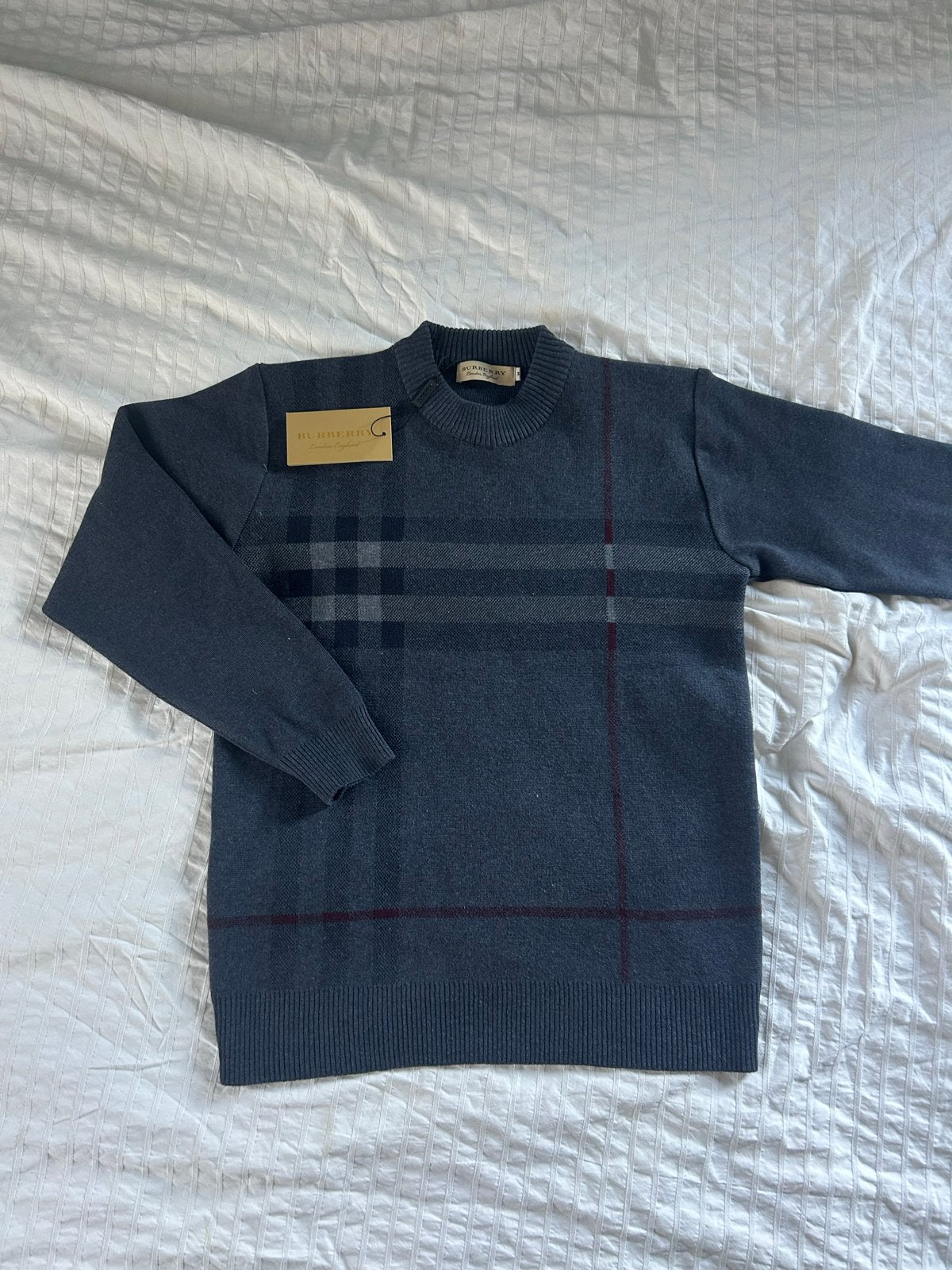 Burberry trui met ruitpatroon - Maat M, Ophalen of Verzenden, Nieuw, Maat 48/50 (M), Blauw