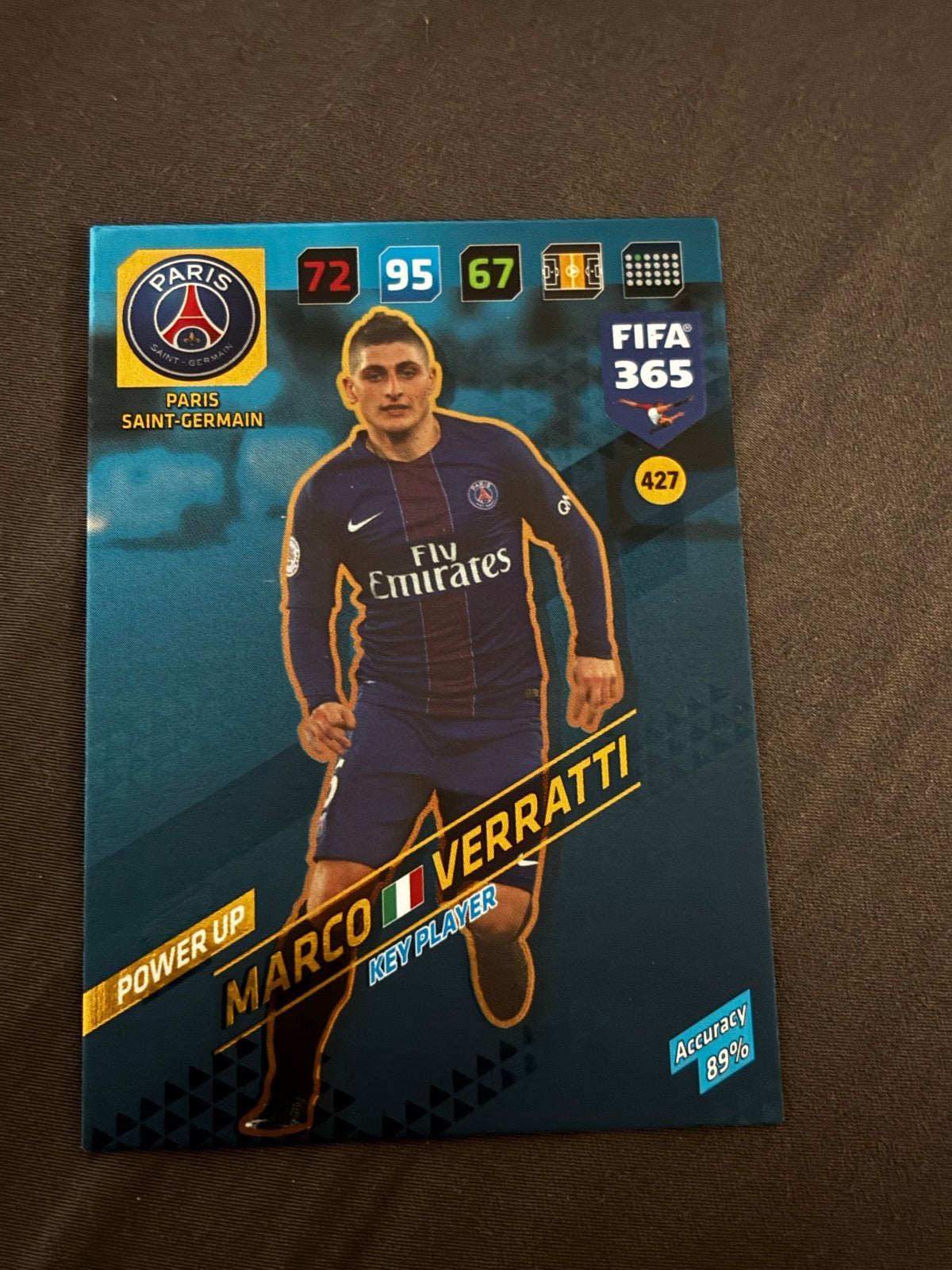 FIFA 365 Adrenalyn XL Marco Verratti Power Up Kaart, Ophalen of Verzenden, Zo goed als nieuw, Losse kaart