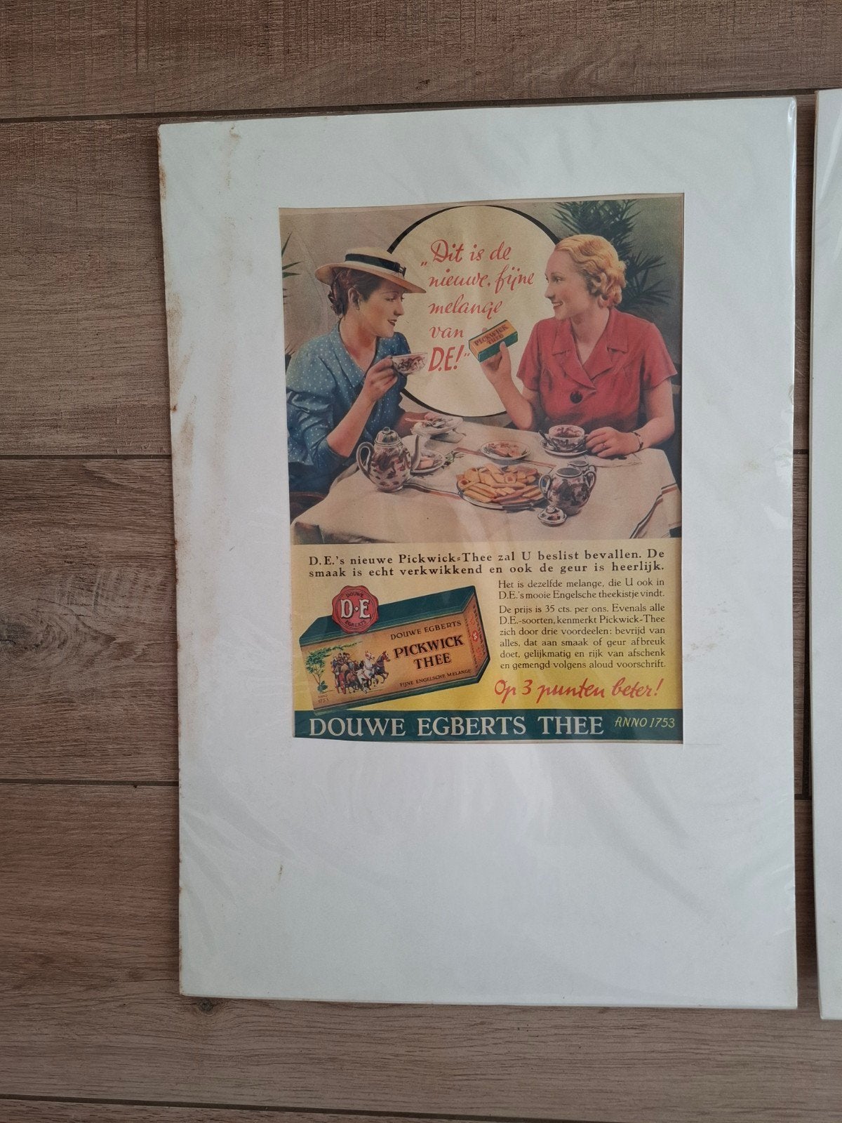 Vintage Douwe Egberts Thee Reclame Prenten (3 stuks), Ophalen of Verzenden, Gebruikt