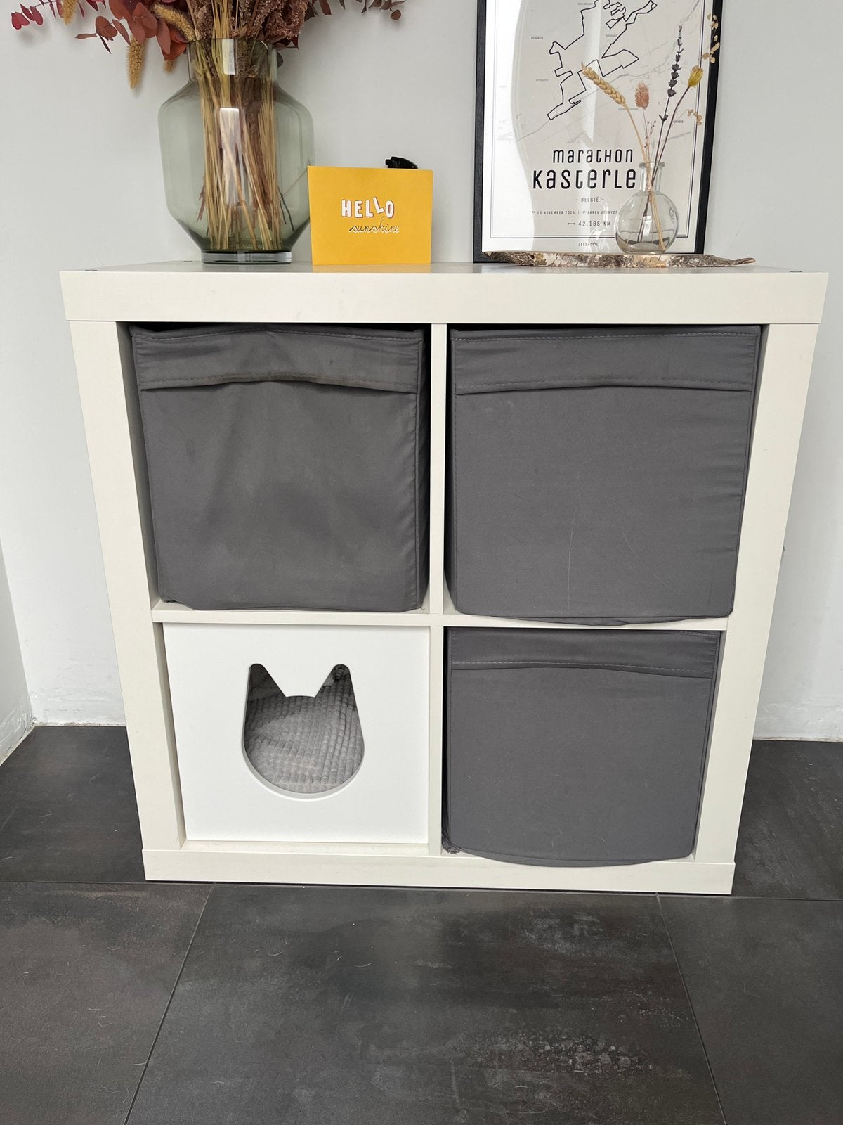 Ikea kallax 4 vakken kattenhuis, Ophalen, Gebruikt