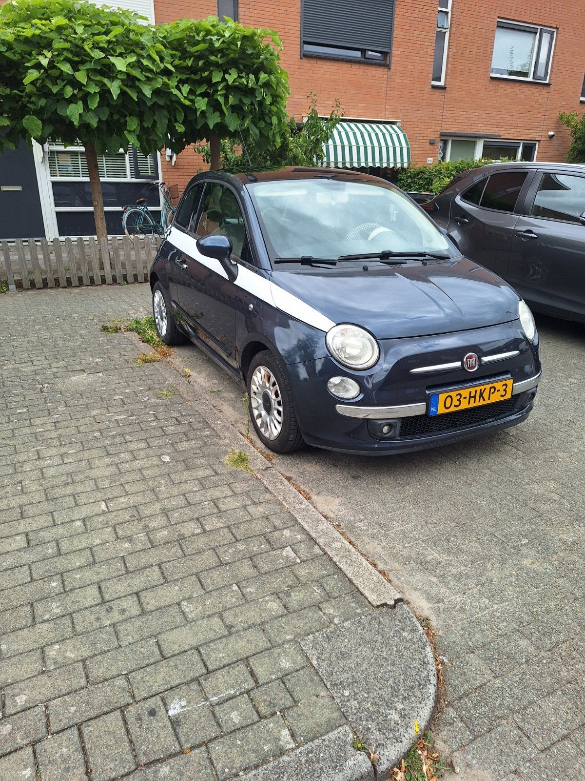 Fiat 500 1.2 C 2008 Blauw, Auto's, Voorwielaandrijving, 1242 cc, 4 cilinders, 840 kg