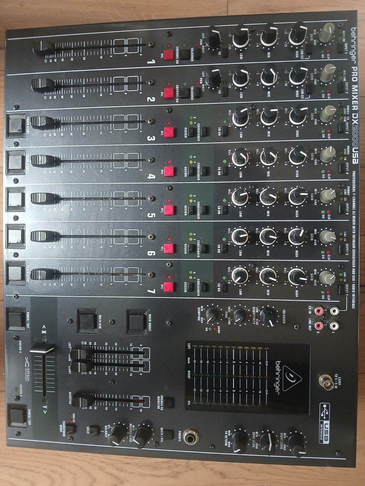 Behringer PRO MIXER DX2000USB DJ Mixer - 7 kanalen, Ophalen of Verzenden, Gebruikt, 5 tot 10 kanalen, Microfooningang