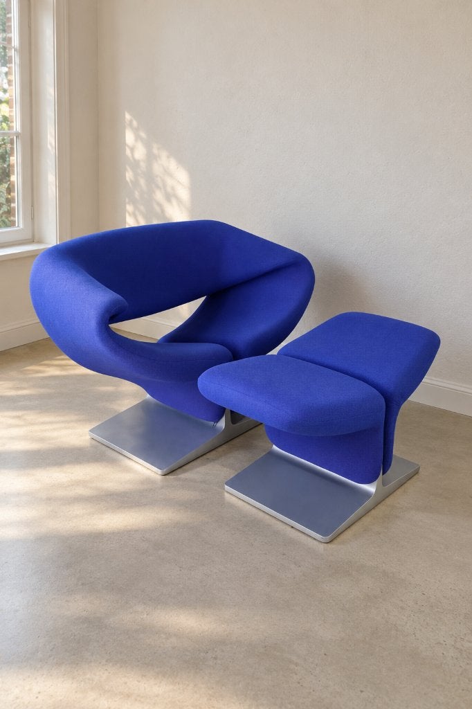 Artifort F582 Ribbon Chair + Ottoman - Pierre Paulin, Huis en Inrichting, Ophalen, Zo goed als nieuw, 75 tot 100 cm