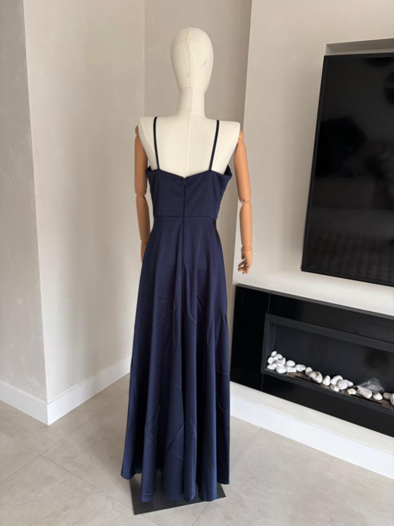 Marineblauw feest/gala jurk, Kleding | Dames, Jurken, Blauw, Maat 42/44 (L), Ophalen of Verzenden, Zo goed als nieuw