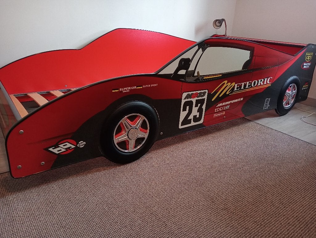 Meteoric raceauto kinderbed ombouw., Ophalen, 85 tot 100 cm, Zo goed als nieuw, Lattenbodem
