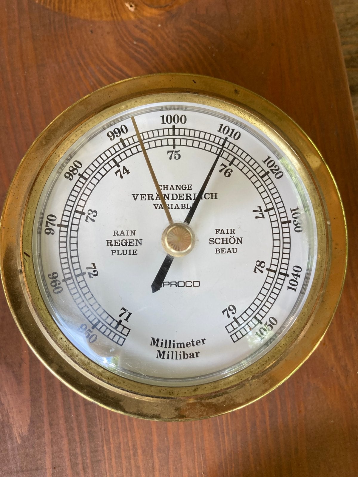 Mooie koperen barometer en thermometer., Antiek en Kunst, Ophalen of Verzenden