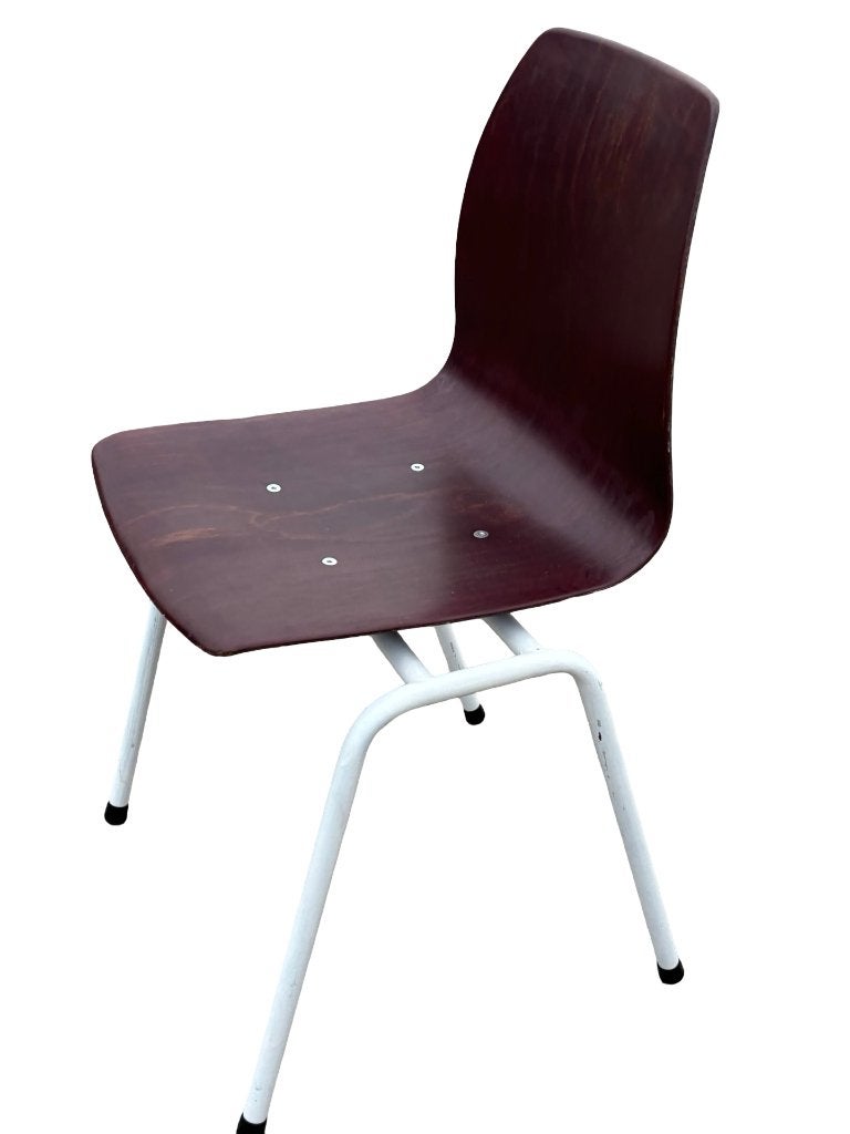 Vintage set van vier stoelen Elmar Flötotto Pagholz, Huis en Inrichting, Vintage stoelen, Gebruikt, Verzenden, Wit