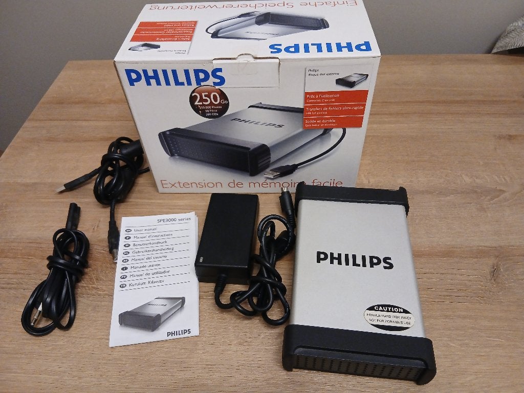 Philips Externe Harde Schijf 250GB USB, Philips, HDD, Ophalen of Verzenden, Zo goed als nieuw