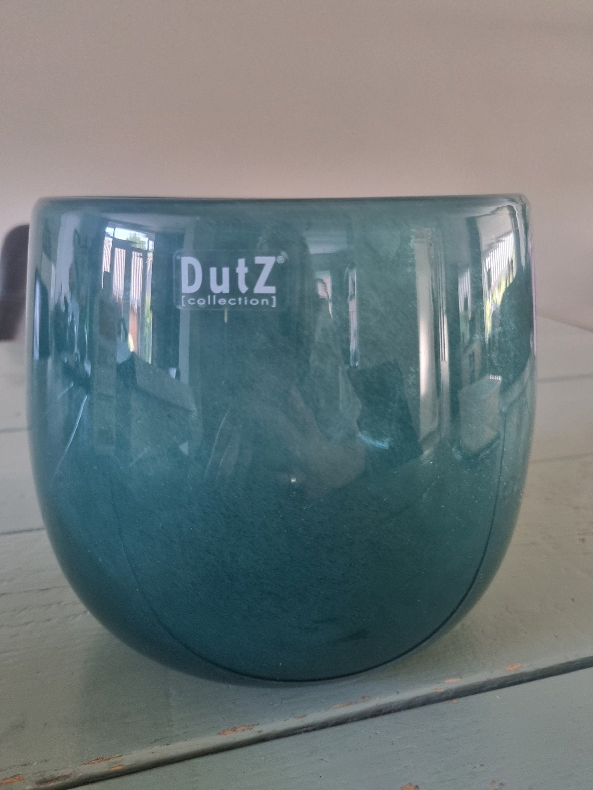 Mooie DutZ vaas/bloempot, zo goed als nieuw, Ophalen, Zo goed als nieuw, Groen, Glas