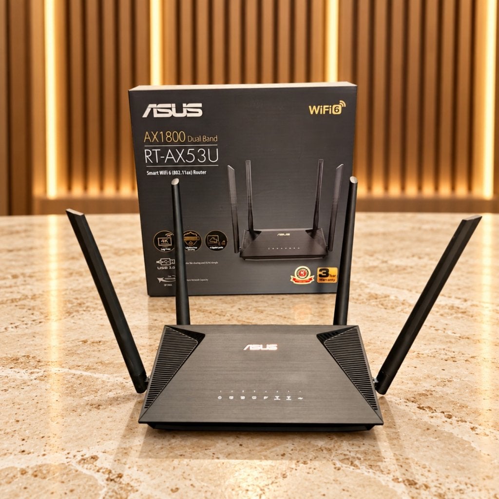 ASUS RT-AX53U Router - In Nette Staat, Asus, Zo goed als nieuw, Support@asus.com, No. 15, Li-Te Road, Beitou District
Taipei 112
Taiwan