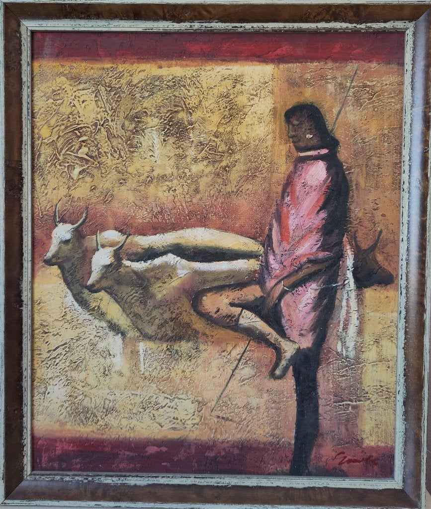 Afrikaanse boer met koeien, Ophalen