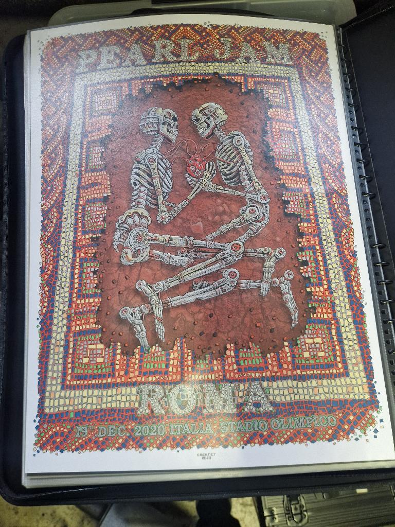 Pearl Jam - Rome 2020 streaming poster, Rechthoekig Staand, Nieuw, Ophalen of Verzenden, A1 t/m A3