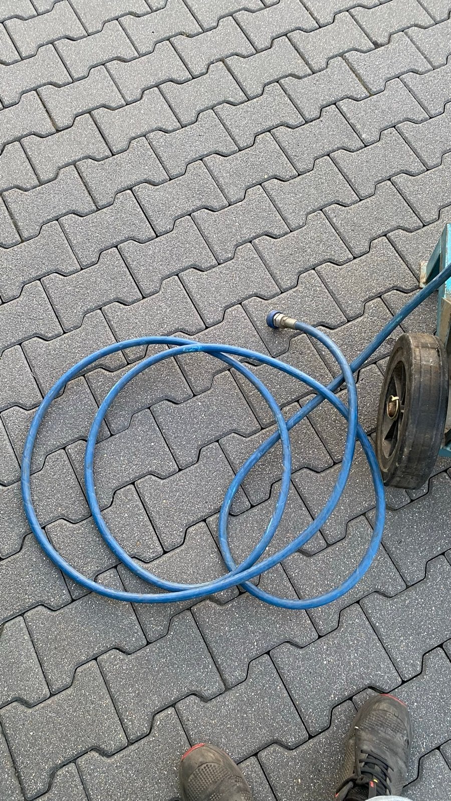 Haspel met 30 meter slang en snelkoppelingen, Ophalen, Gebruikt, Tuinslanghaspel
