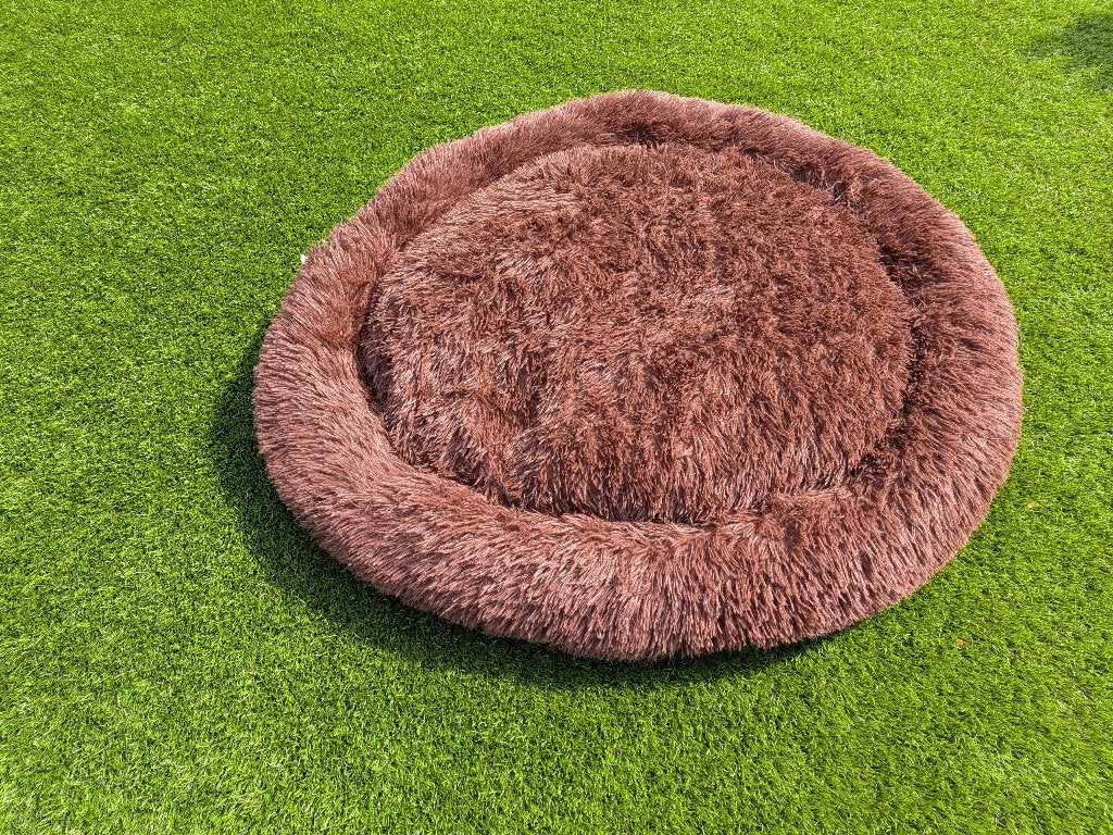 Pet Perfect Fluffy Donut Hondenmand - Rond - Wasbaar 100 cm, Dieren en Toebehoren, Ophalen of Verzenden, Zo goed als nieuw, Pluche