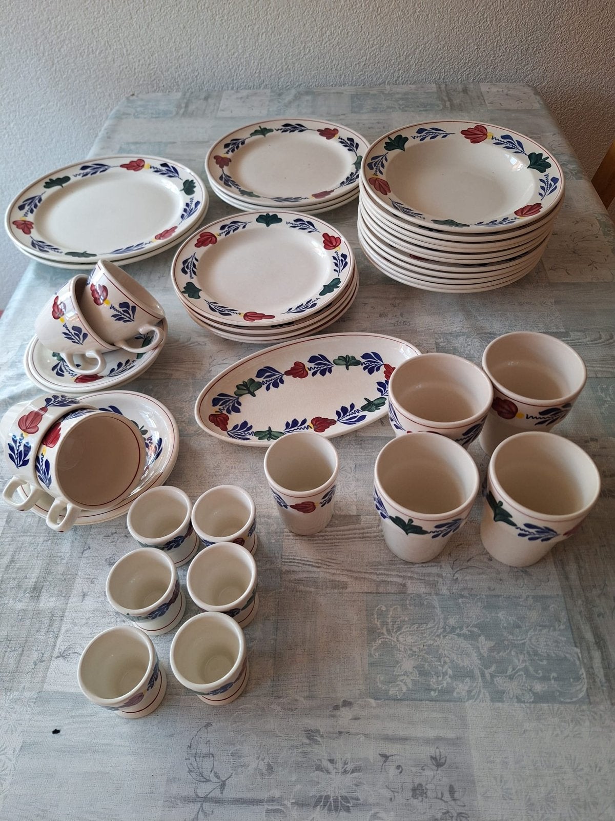 Leuke set origineel Boerenbont servies, Ophalen, Gebruikt, Keramiek, Landelijk/Boerenbont