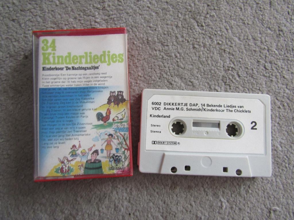Cassette: 34 kinderliedjes door kinderkoor Nachtegaaltjes, Cd's en Dvd's, Gebruikt, Kinderen en Jeugd, 1 bandje, Ophalen of Verzenden