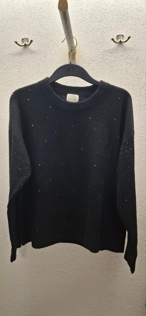 Zwarte trui met glitters - H&M, Maat 38/40 (M), H&M, Zwart, Ophalen of Verzenden