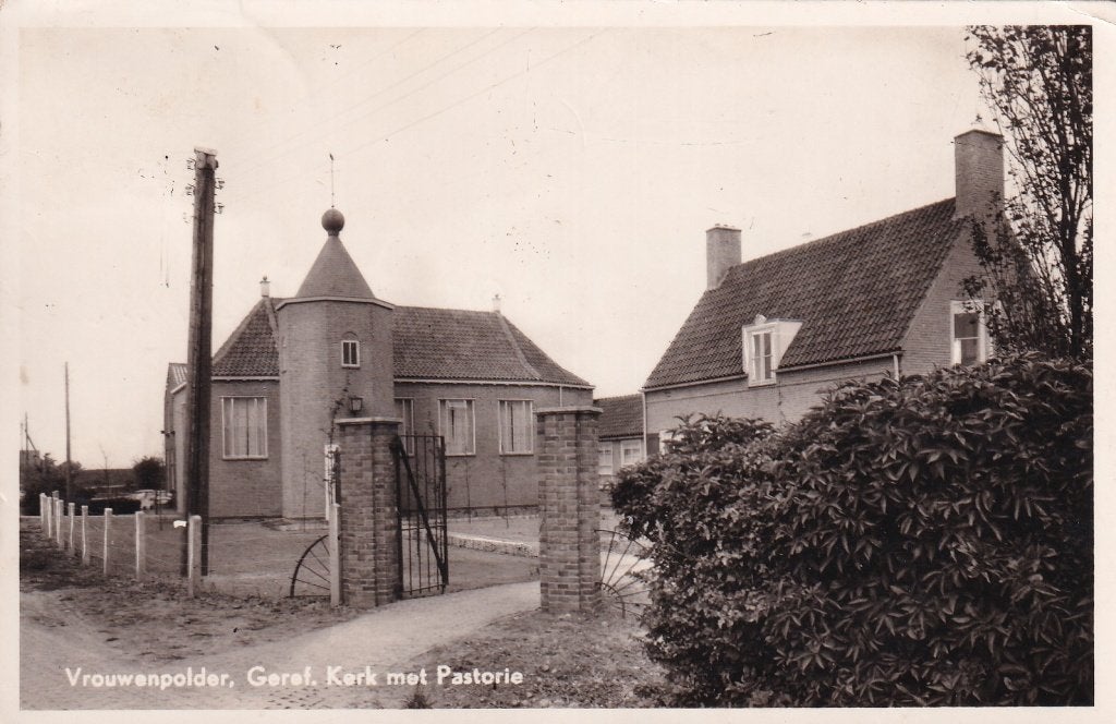 Vrouwenpolder geref. kerk, Verzenden, 1960 tot 1980, Gelopen, Zeeland