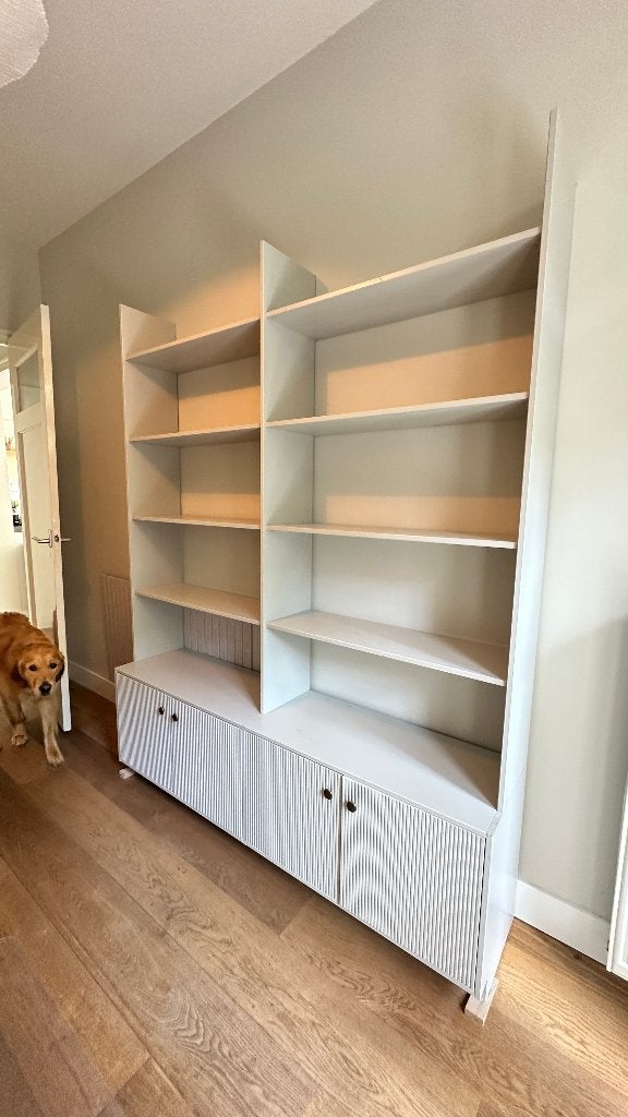 WOOOD Madu boekenkast + verlenging | Complete wandkast, Ophalen, Met deur(en), 200 cm of meer, Zo goed als nieuw