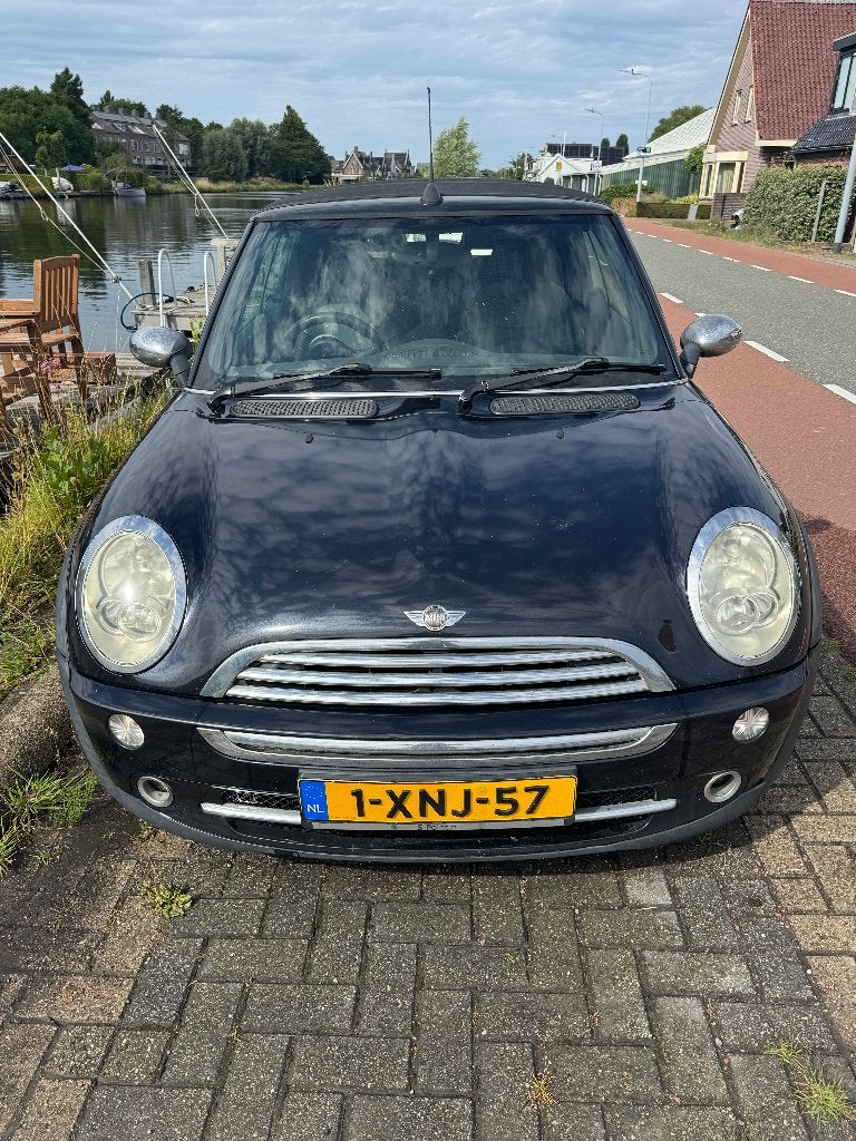 MINI Cabrio R52 Chili, RHD, leer, motor loopt - projectauto, Auto's, Voorwielaandrijving, Zwart, 4 cilinders, Cabriolet