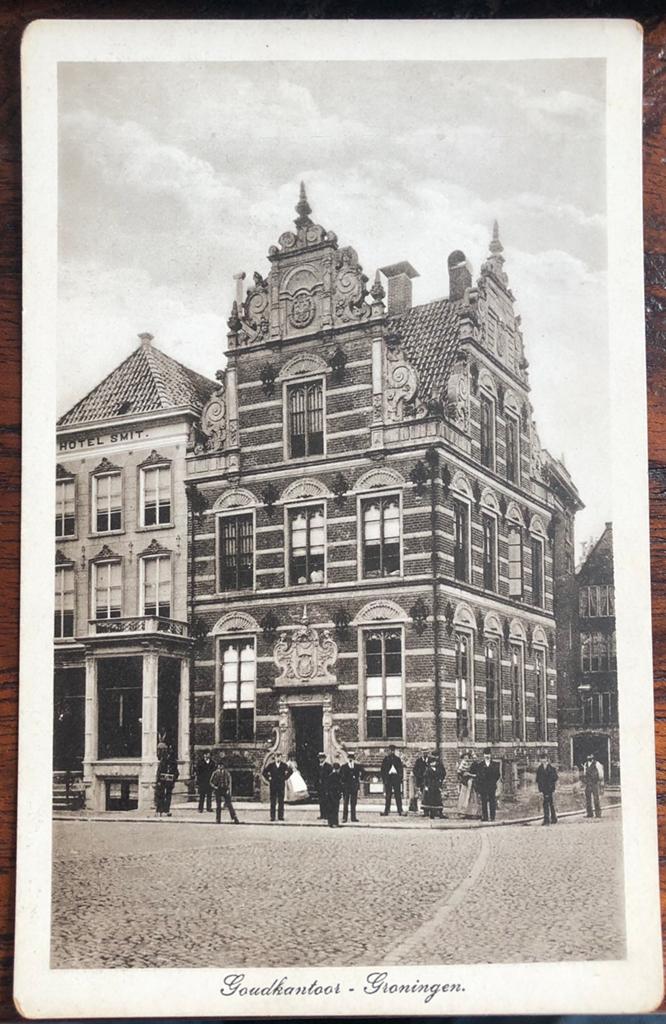 Oude Ansichtkaart Goudkantoor Groningen - periode Voor 1920, Ophalen of Verzenden, Voor 1920, Ongelopen, Groningen