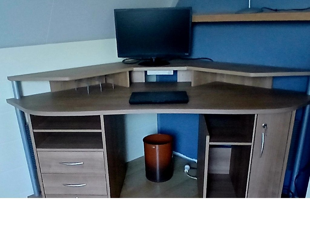 Mooi groot hoekburo / hoekbureau, Huis en Inrichting, Bureaus, Ophalen, 120 cm, Demontabel, Spaanplaat of MDF