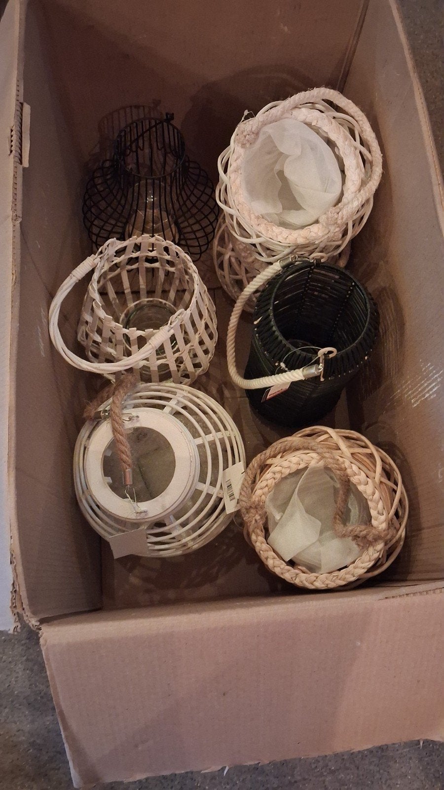 11 stuks diverse lantaarns, Ophalen of Verzenden, Gebruikt, Meerkleurig, Natuurlijk materiaal