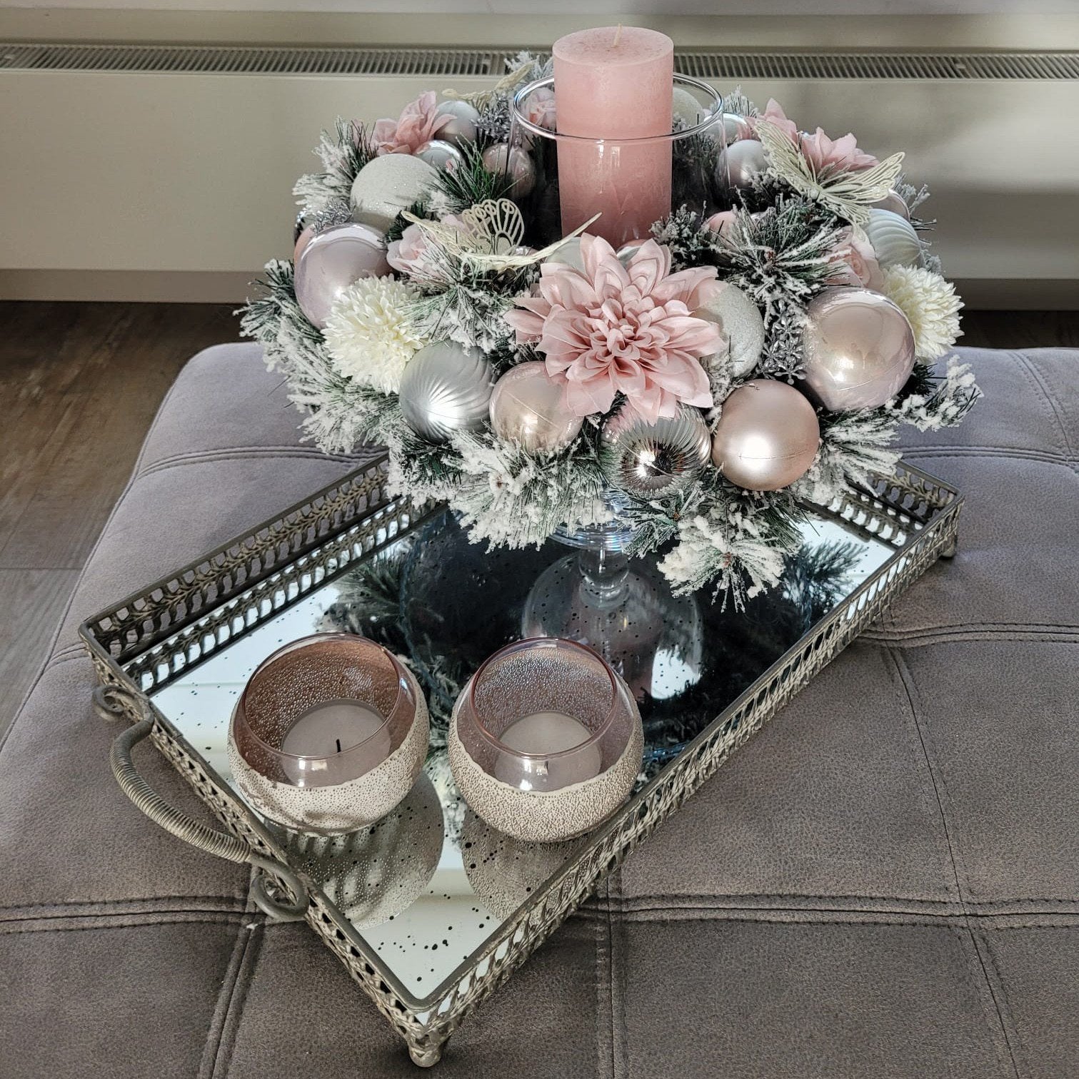 Krans lichtroze 40 cm | WinterWonderDecor, 40 cm, Krans, Nieuw, Ophalen of Verzenden