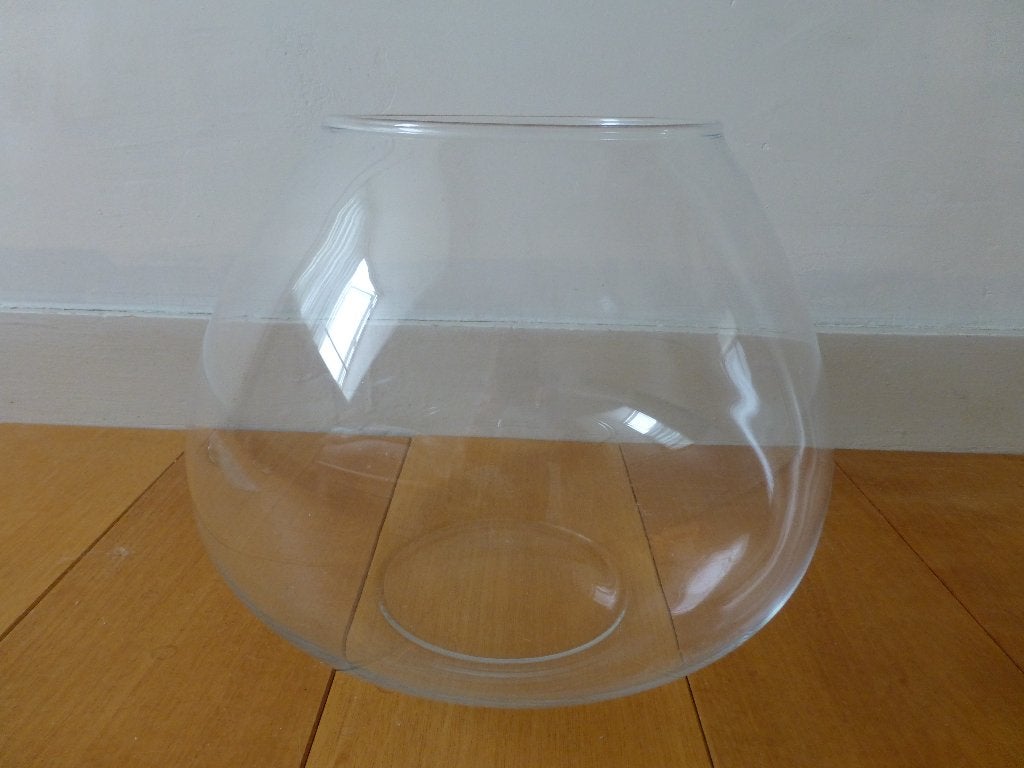 Mooi ronde glazen vaas of vissenkom, Ophalen, Zo goed als nieuw, Transparant, Glas