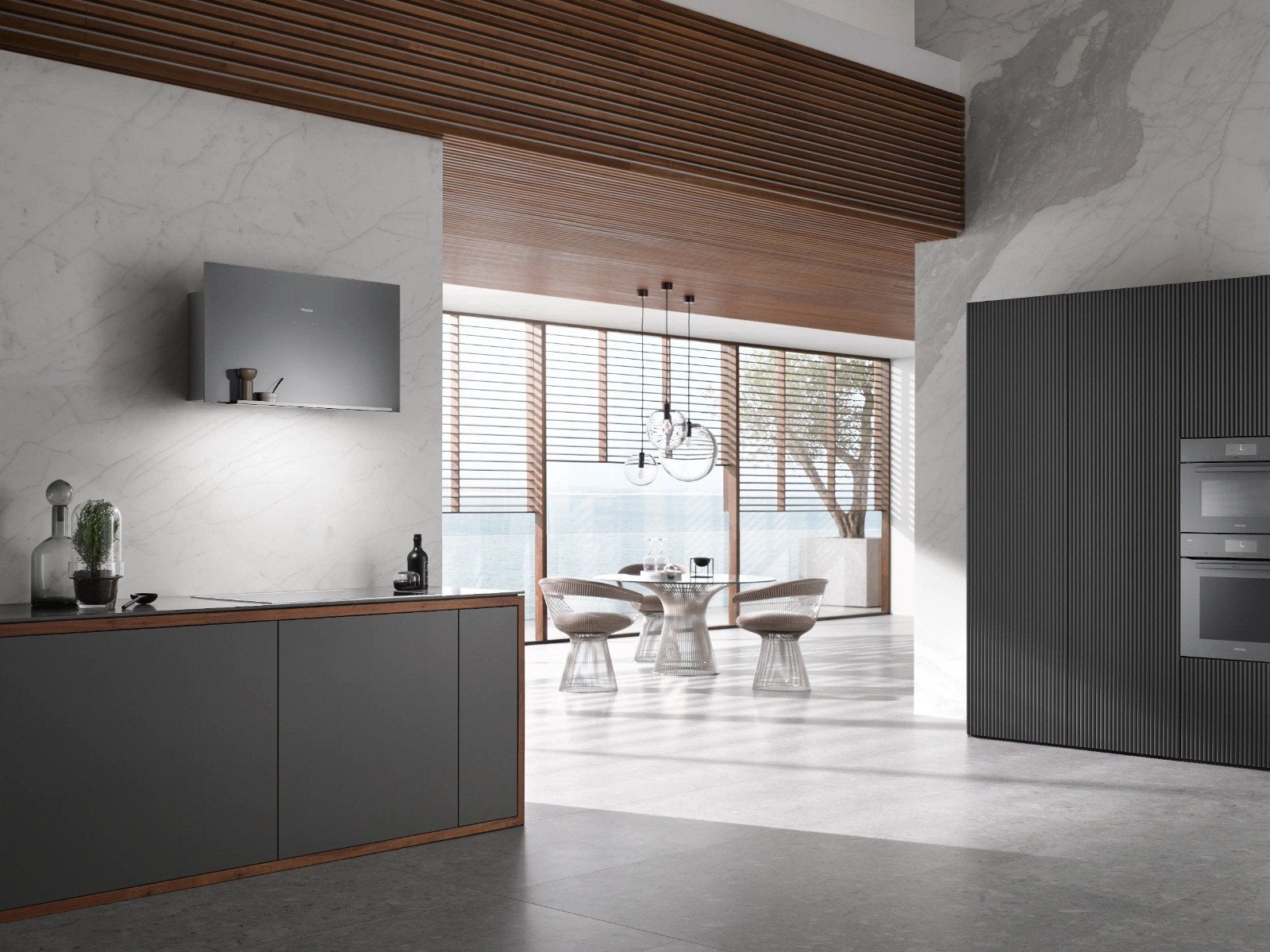 Miele DA 9090 W Grafiet Grijs Wand Afzuigkap, Ophalen, Gebruikt, Wandschouwkap, Motor