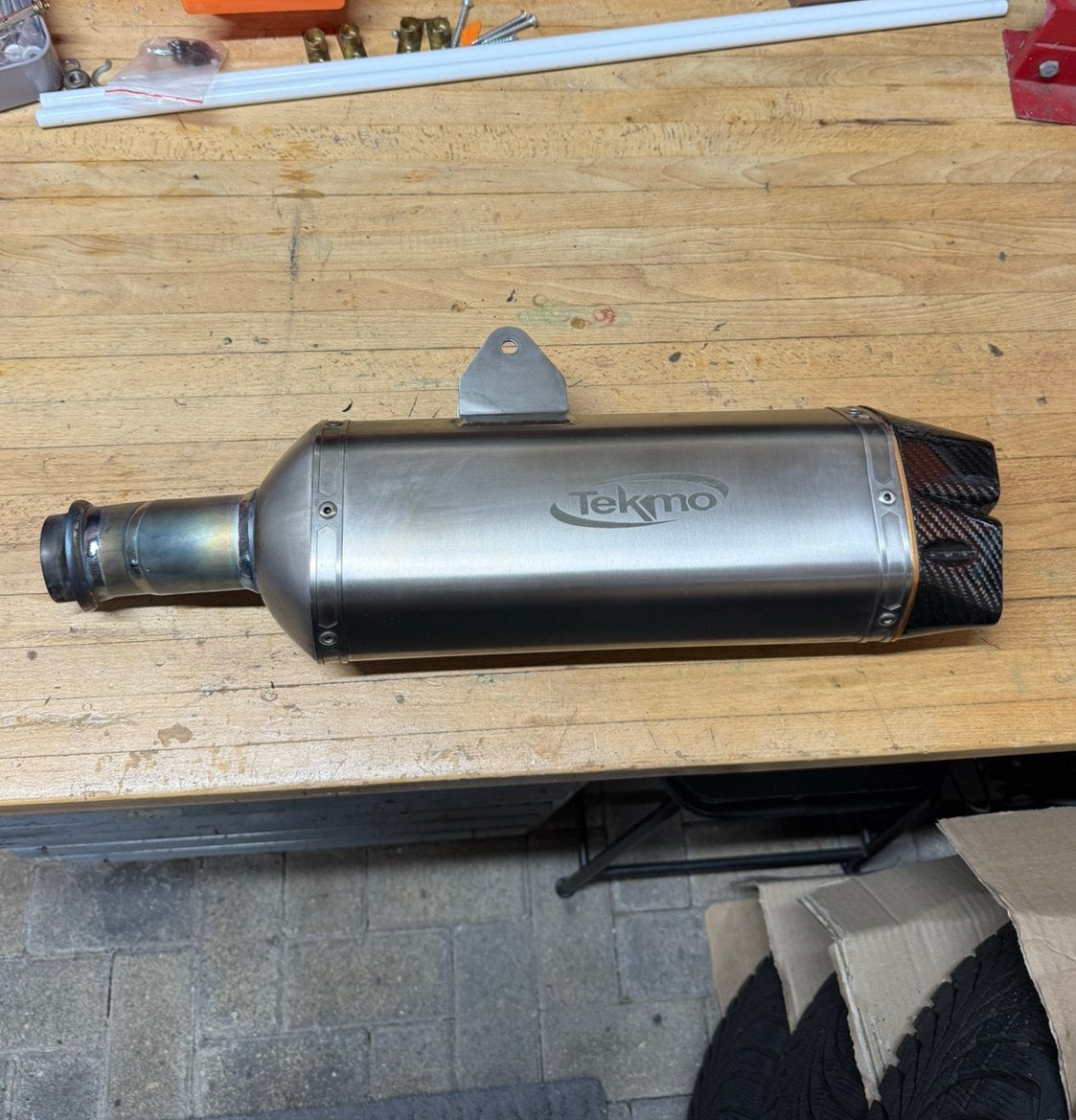 KTM 690 SMC / Husqvarna 701 Tekmo titanium uitlaat demper, Ophalen of Verzenden, Gebruikt