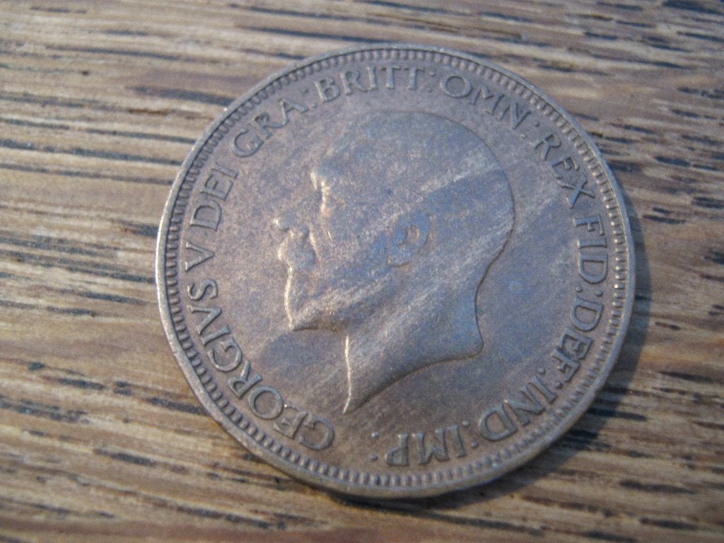 Engeland 1/2 Penny 1929 koning George V #166, Ophalen of Verzenden, Overige landen, Losse munt