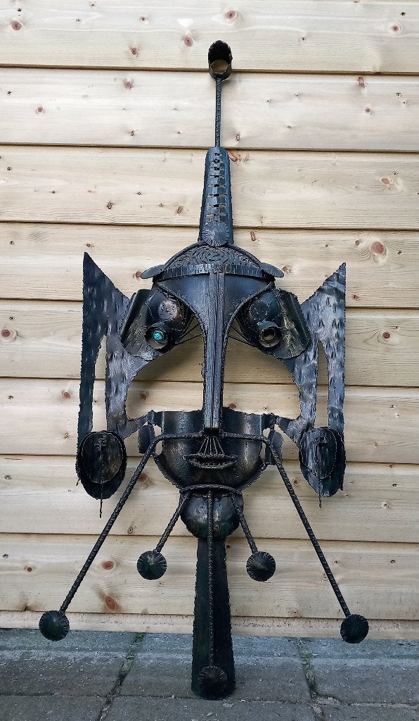 Unieke metalen wanddecoratie, abstracte sculptuur, Ophalen, Metaal, Wanddecoratie