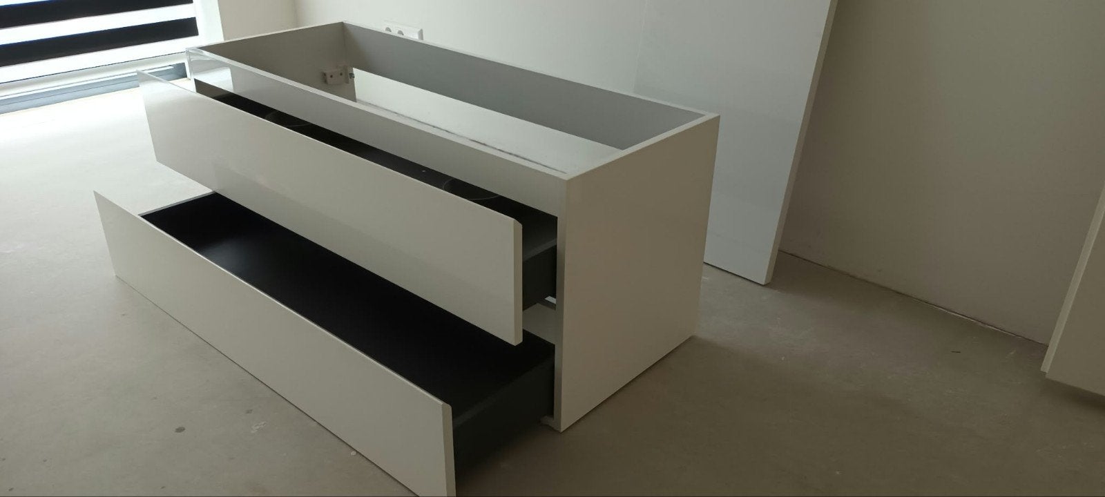 Wastafel onderkast wit 120 cm met 2 lades, Ophalen, 100 tot 150 cm, Zo goed als nieuw, Minder dan 100 cm