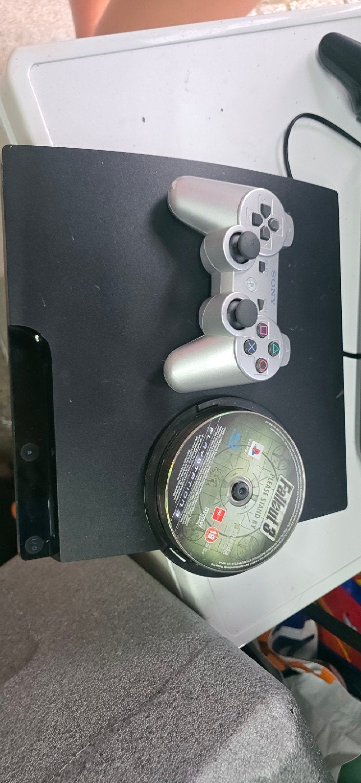 Sony PlayStation 3 Slim CECH-3004B met controller en game, Gebruikt, 320 GB, Ophalen of Verzenden, Met 1 controller
