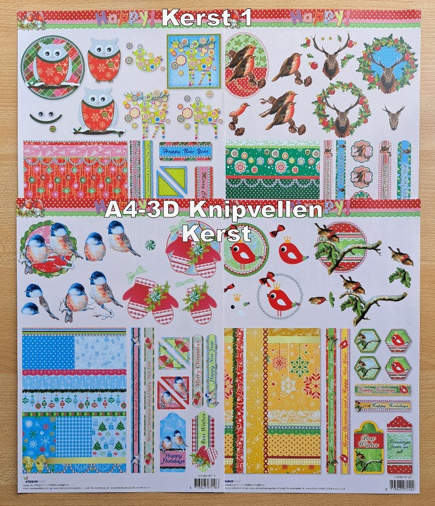 06...A4 - 3D KNIPVELLEN KERST 20 SOORTEN-100 VELLEN, Ophalen of Verzenden, Nieuw, Meerdere plaatjes