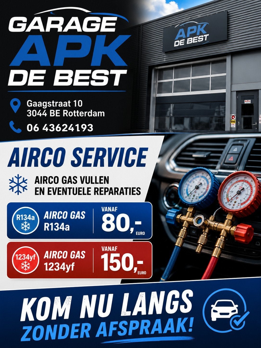 Airco gas vullen rotterdam, Ophalen of Verzenden, Nieuw