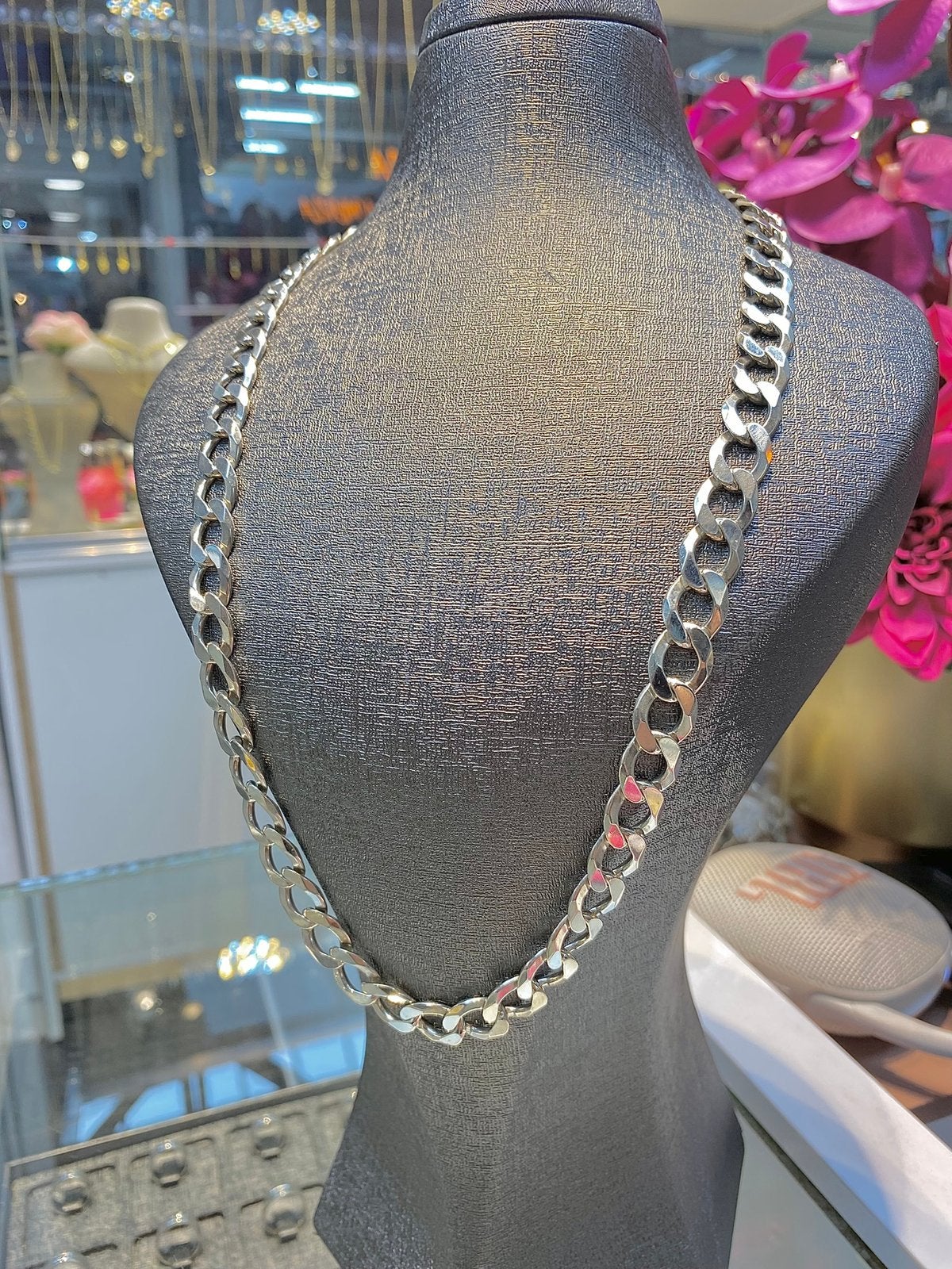 Zilveren Cuban link Ketting, Ophalen of Verzenden, Zo goed als nieuw, Goud, Zilver