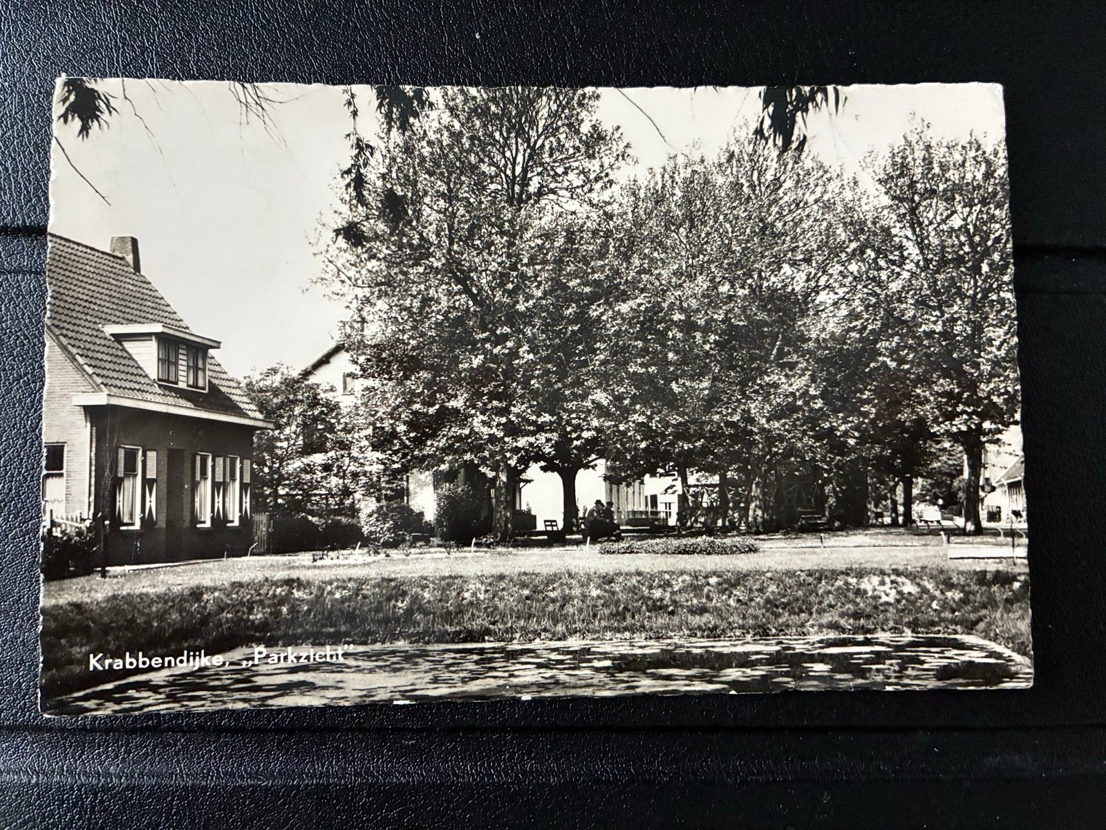 Oude ansichtkaart Krabbendijke "Parkzicht", Verzenden, 1940 tot 1960, Gelopen, Zeeland