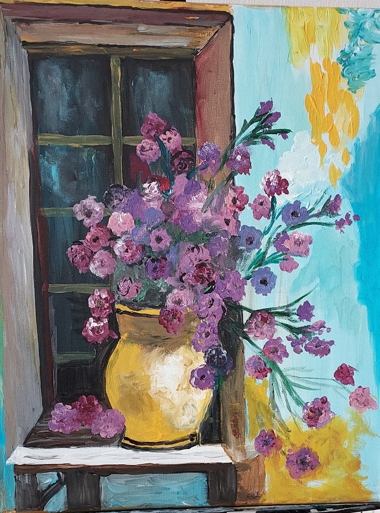 Zomers tafereeltje, Huis en Inrichting, Woonaccessoires | Schilderijen, Tekeningen en Foto's, Ophalen, Minder dan 50 cm, Oorspronkelijke maker