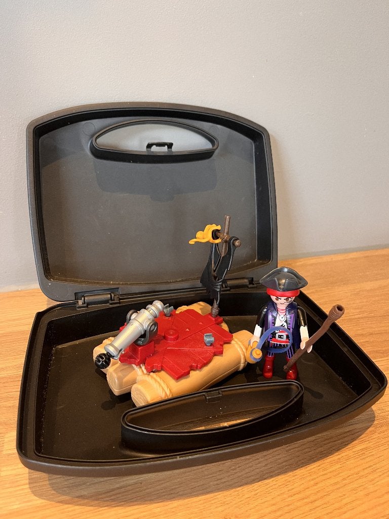 PLAYMOBIL 5655 Piratenvlot met kanon en originele koffer, Pirates, Gebruikt, Complete set, Ophalen of Verzenden