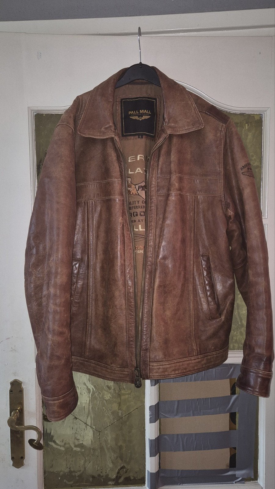 Pall Mall American Classic leren jas, Maat 52/54 (L), Bruin, Pall Mall, Ophalen of Verzenden