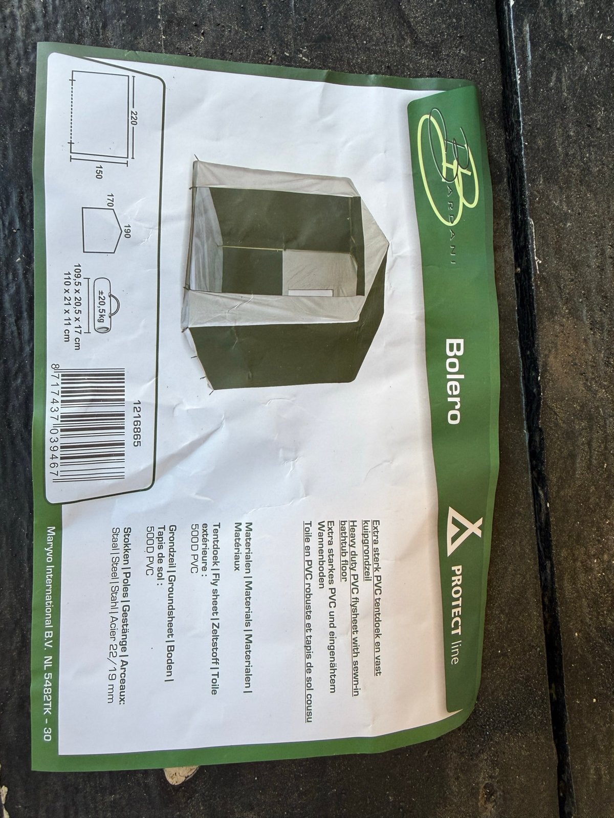 Bardani Bolero Camping Schuurtje - Handig en Compact, Ophalen, Gebruikt